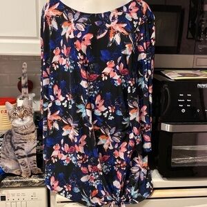 Z womens Ava & Grace floral stretch 3/4 sleeve plus size top 3X